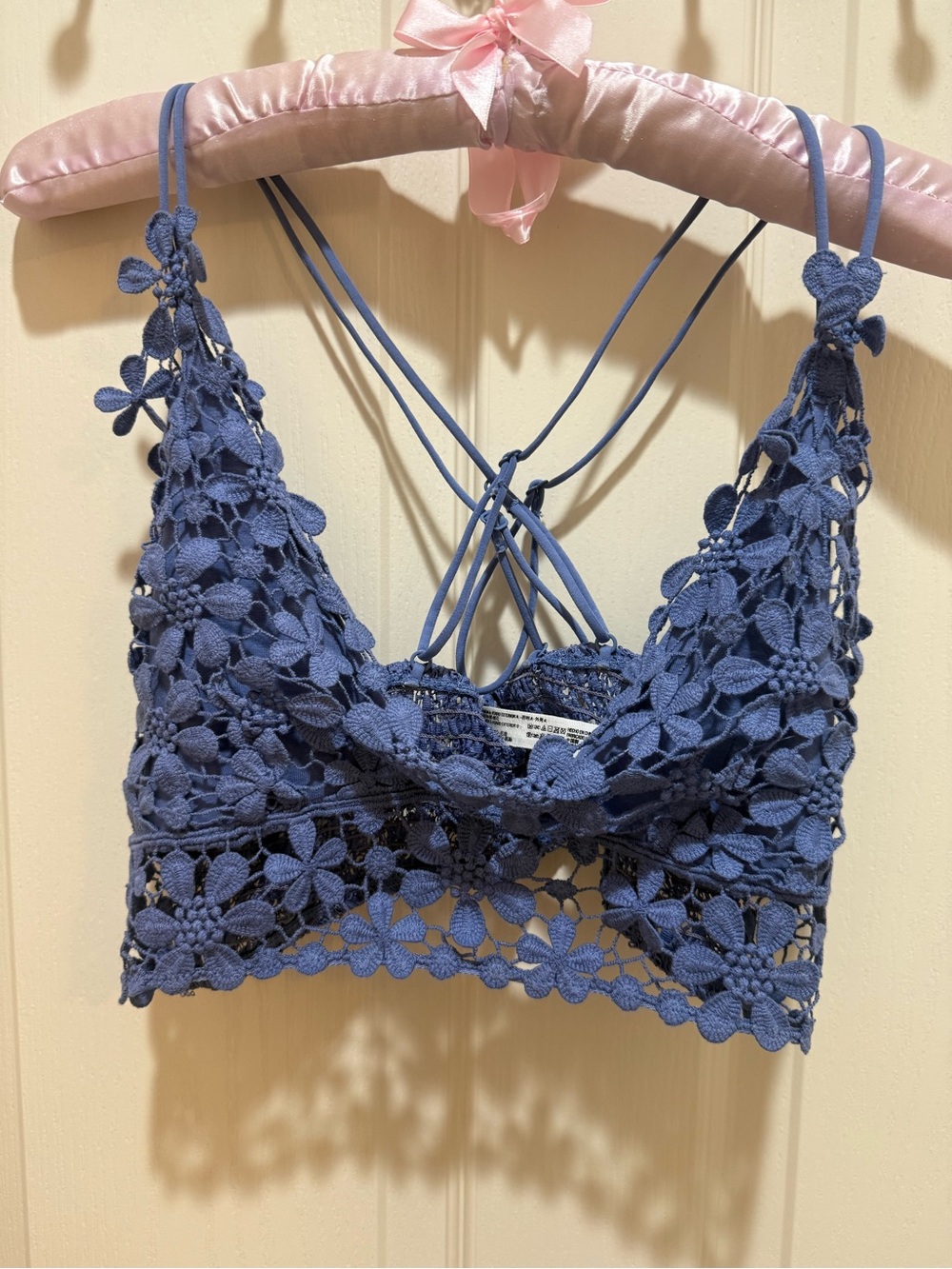 Free People Indigo Floral Bralette